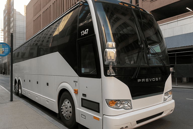 a Decatur Coach Bus Service coach bus